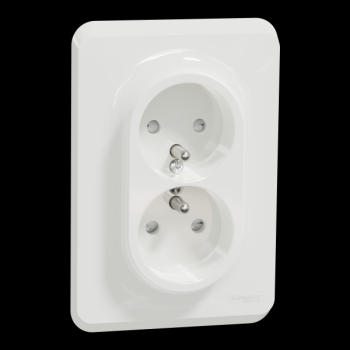  Prise 2x2P+T FR vis Blanc bo1P 