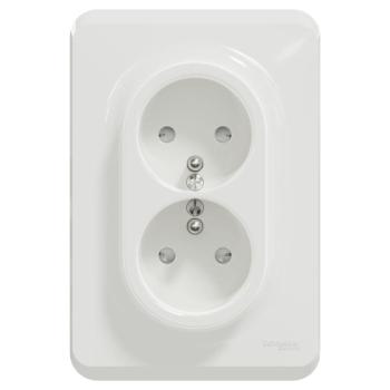  Prise 2x2P+T FR vis Blanc bo1P 