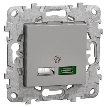  Charg USB A+C 45W 2mod alu 