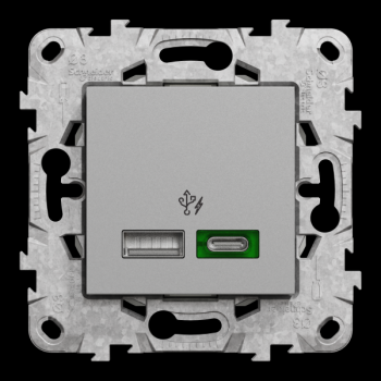  Charg USB A+C 45W 2mod alu 