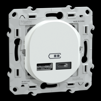  Chargeur USB A+C 12W Blanc 