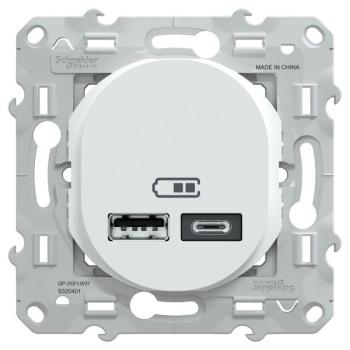  Chargeur USB A+C 12W Blanc 