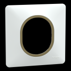  Plaque 1 poste Blanc Laiton 