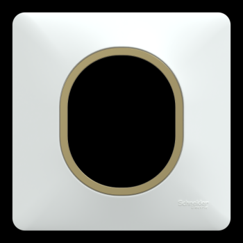  Plaque 1 poste Blanc Laiton 