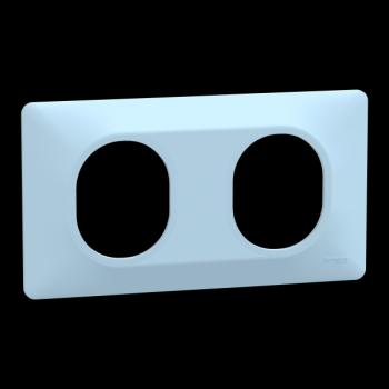  Plaque 2 post Hor 71 mm Bleu A 