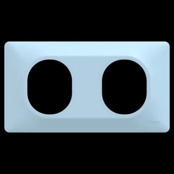  Plaque 2 post Hor 71 mm Bleu A 