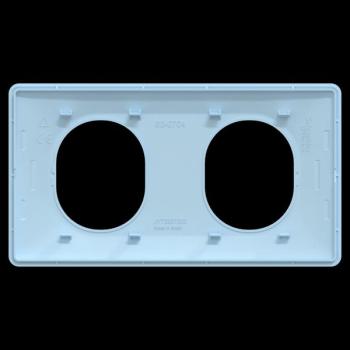  Plaque 2 post Hor 71 mm Bleu A 