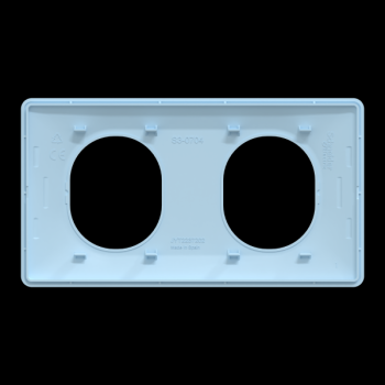  Plaque 2 post Hor 71 mm Bleu A 