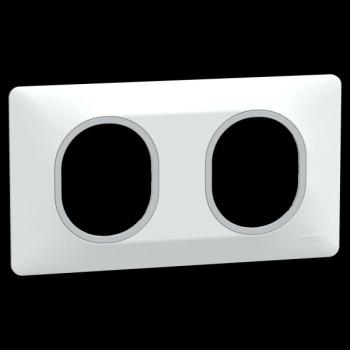  Plaque 2 post Hor 71 mm Blc Ag 