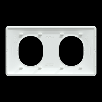  Plaque 2 post Horiz 71mm Blanc 