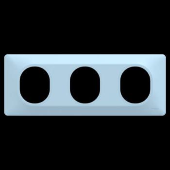  Plaque 3 post Hor 71 mm Bleu A 