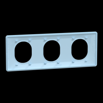  Plaque 3 post Hor 71 mm Bleu A 