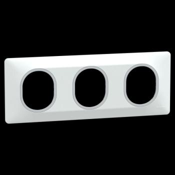  Plaque 3 post Hor 71 mm Blc Ag 