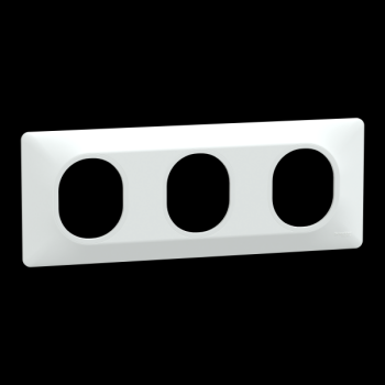  Plaque 3 post Horiz 71mm Blanc 