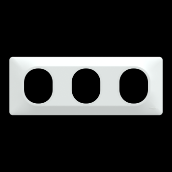  Plaque 3 post Horiz 71mm Blanc 