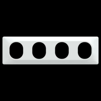  Plaque 4 post Horiz 71mm Blanc 