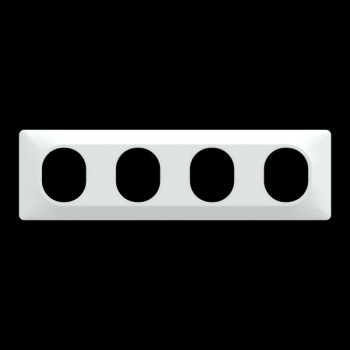  Plaque 4 post Horiz 71mm Blanc 