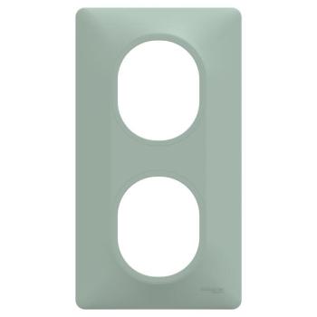  Plaque 2 post Vert 71mm Sauge 