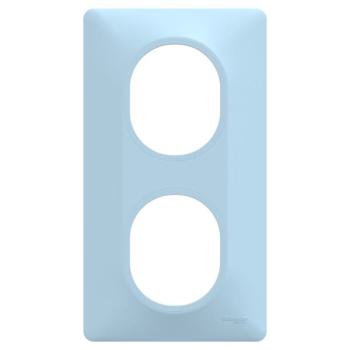  Plaque 2 post Vert 71mm Bleu A 