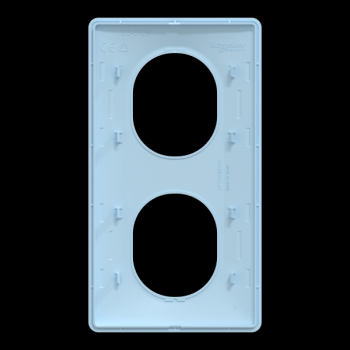  Plaque 2 post Vert 71mm Bleu A 
