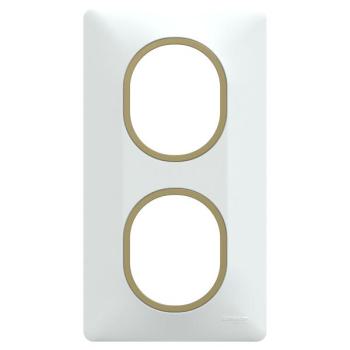  Plaque 2 post Vert 71mm Blc Lt 