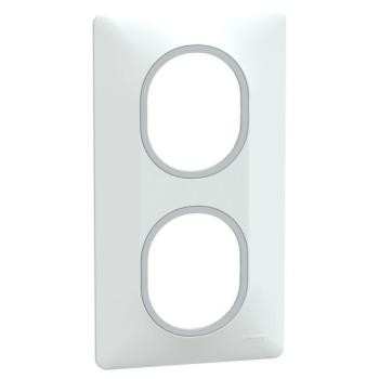  Plaque 2 post Vert 71mm Blc Ag 