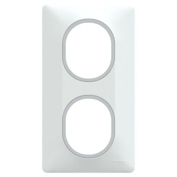  Plaque 2 post Vert 71mm Blc Ag 