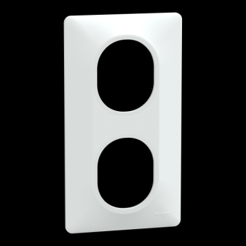  Plaque 2 post Vert 71mm Blanc 