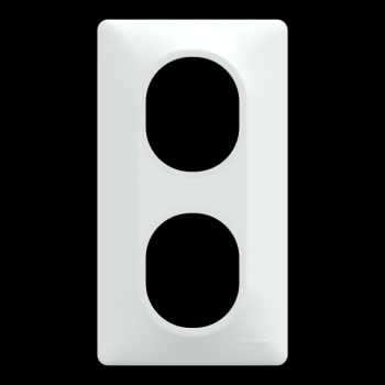  Plaque 2 post Vert 71mm Blanc 