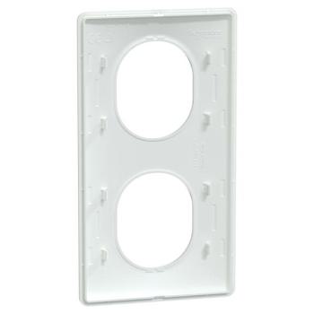  Plaque 2 post Vert 71mm Blanc 