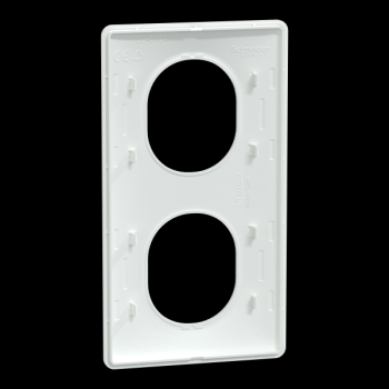  Plaque 2 post Vert 71mm Blanc 
