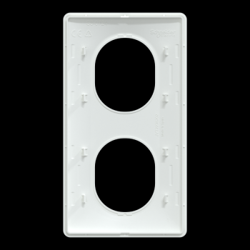  Plaque 2 post Vert 71mm Blanc 