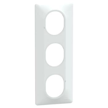  Plaque 3 post Vert 71mm Blanc 