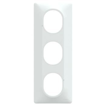  Plaque 3 post Vert 71mm Blanc 