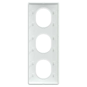  Plaque 3 post Vert 71mm Blanc 