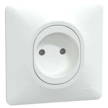  Prise R�no 2P Blanc griffe plq 