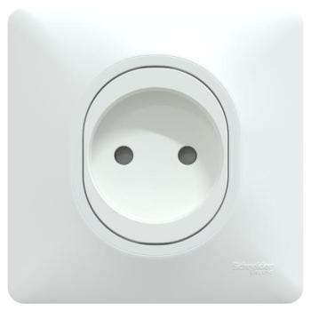  Prise R�no 2P Blanc griffe plq 