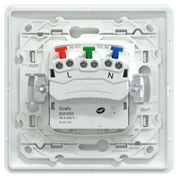  Prise 2P+T affl Blanc grif plq 
