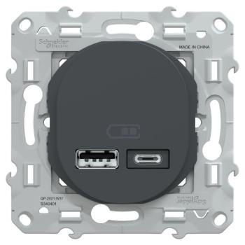  Chargeur USB A+C 12W Anth 