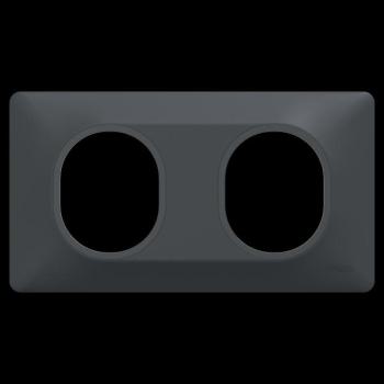  Plaque 2 postes Hor 71mm Anth 