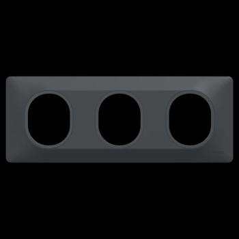  Plaque 3 postes Hor 71mm Anth 