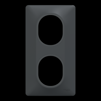  Plaque 2 postes Vert 71mm Anth 