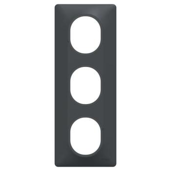  Plaque 3 postes Vert 71mm Anth 