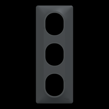  Plaque 3 postes Vert 71mm Anth 
