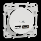  Prise double USB typeA+C Blanc 