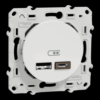  Prise double USB typeA+C Blanc 