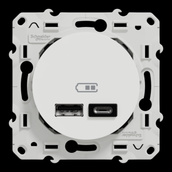  Prise double USB typeA+C Blanc 
