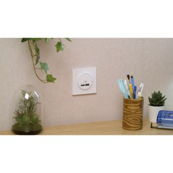 Prise double USB typeA+C Blanc 