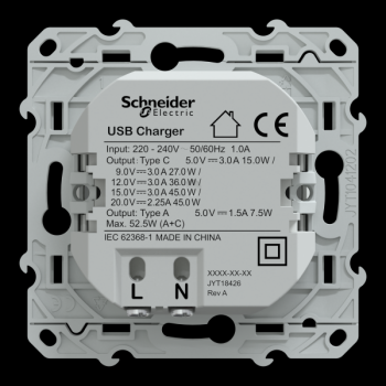  Chargeur USBA 7,5W+C 45W Blanc 