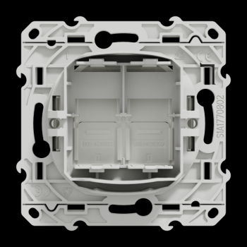  ODACE DBL RJ45 SS CON BLC 